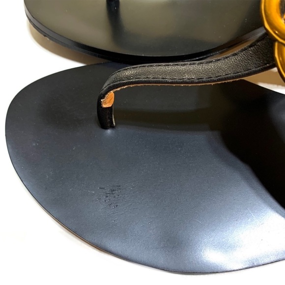 GG Gucci Marmont Black Leather Sandals - Picture 4 of 12